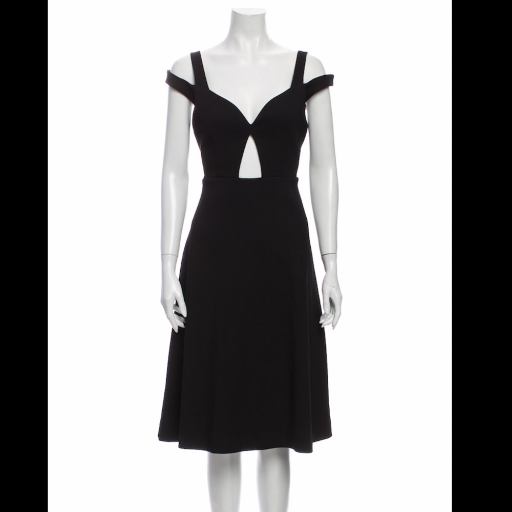 SOLD NWT FR40/8 Carven Lys Black Cutout Mid Dress